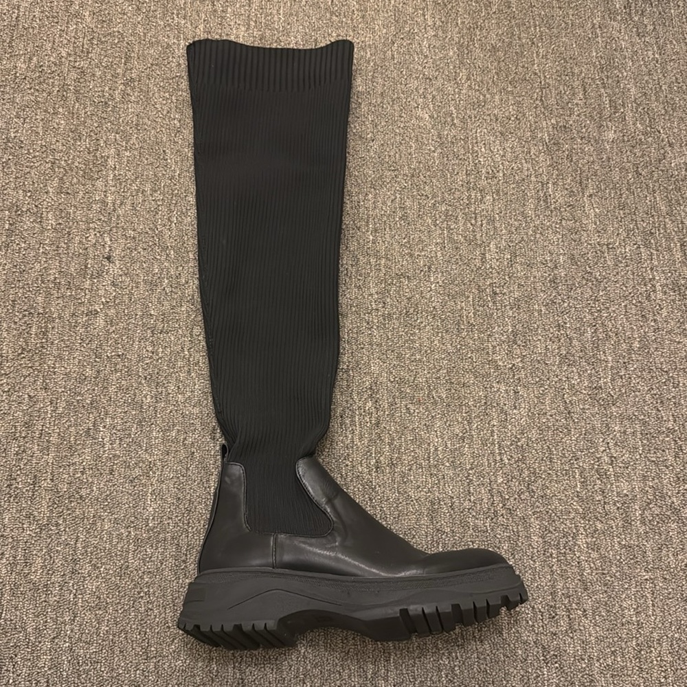 Zara tall ribbed sock boot